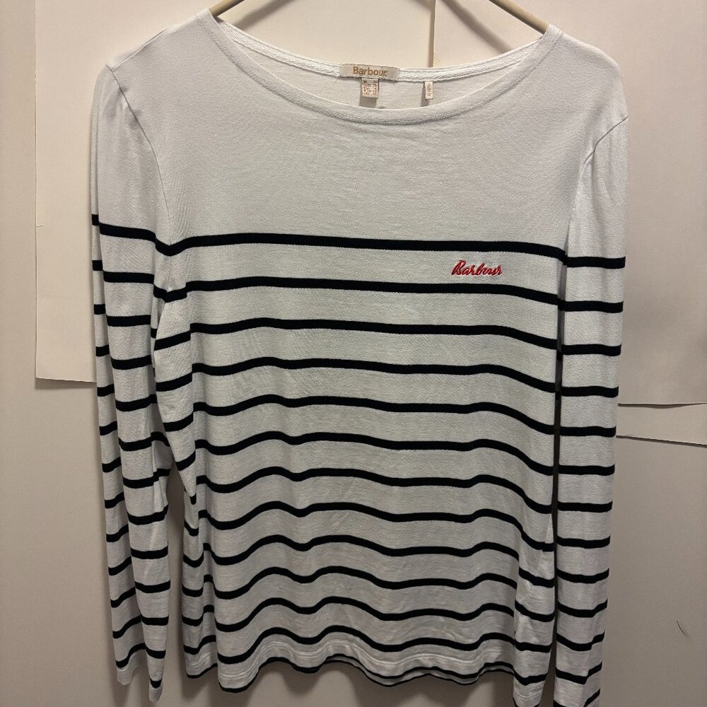 Barbour Bradley White Stripe Top Shirt